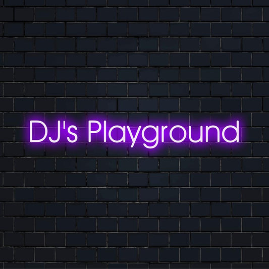 Μια ζωντανή προσαρμοσμένη πινακίδα νέον LED που διαβάζει την παιδική χαρά του Dj, ιδανική για μοναδική διακόσμηση ή εξατομικευμένη βελτίωση φωτισμού.