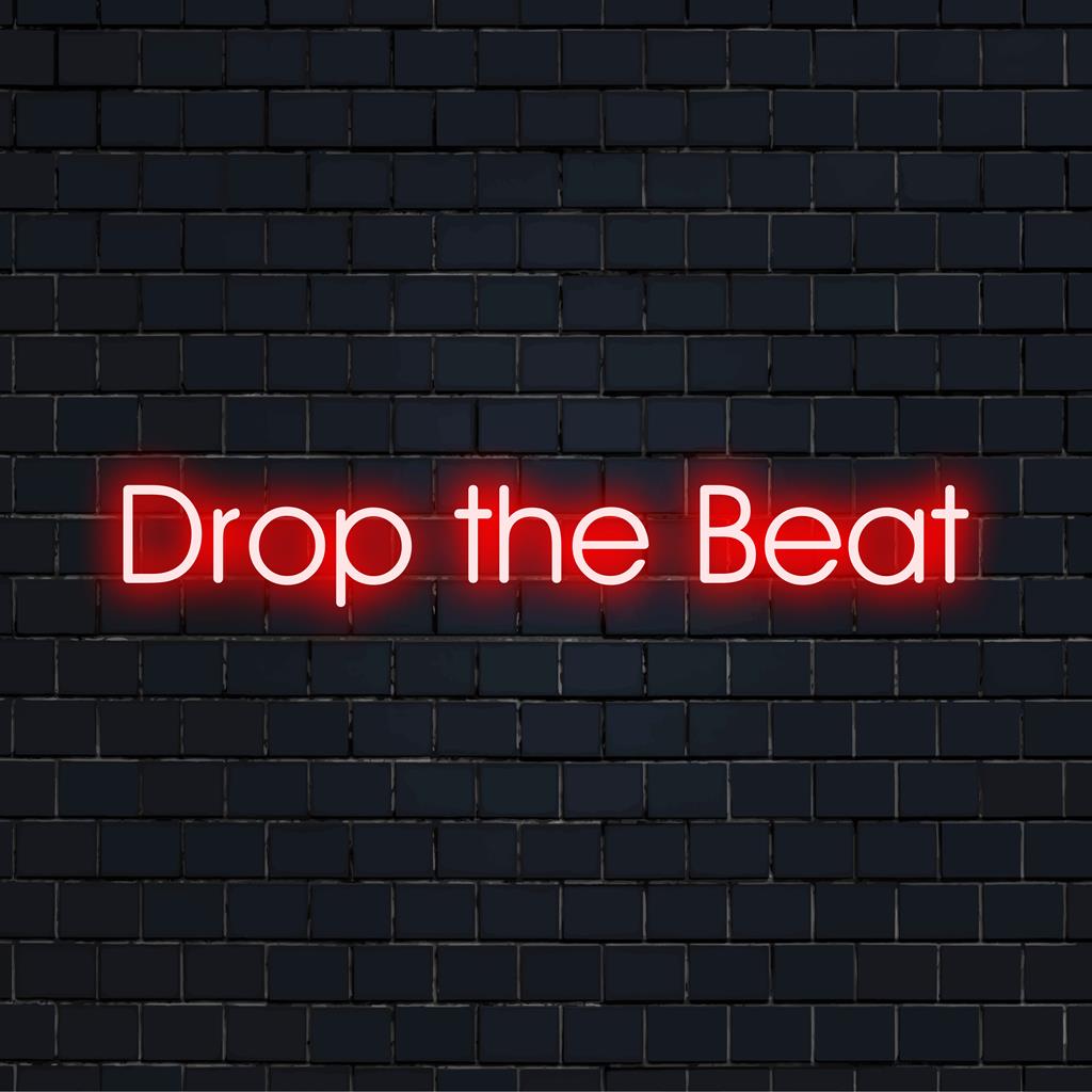 Custom LED neon sign featuring bold, music-inspired text design, perfect for vibrant wall decor and club ambience.