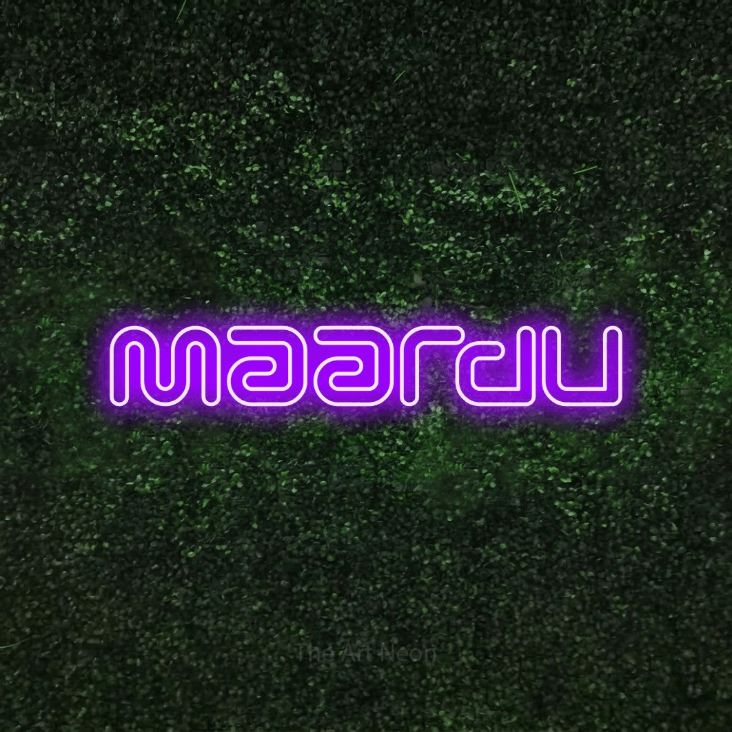 LED neon sign reading “Maardu”, arranged in a single line.