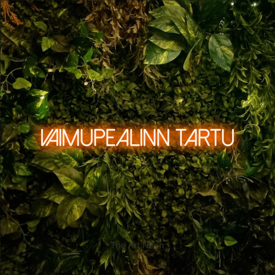 LED neon sign reading “Vaimupealinn Tartu”, arranged in a single line.