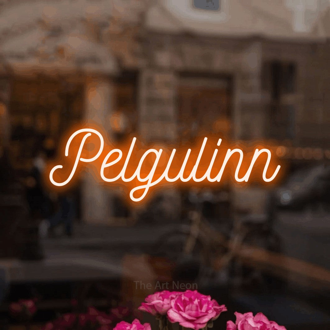 LED neon sign reading “Pelgulinn”, arranged in a single line.