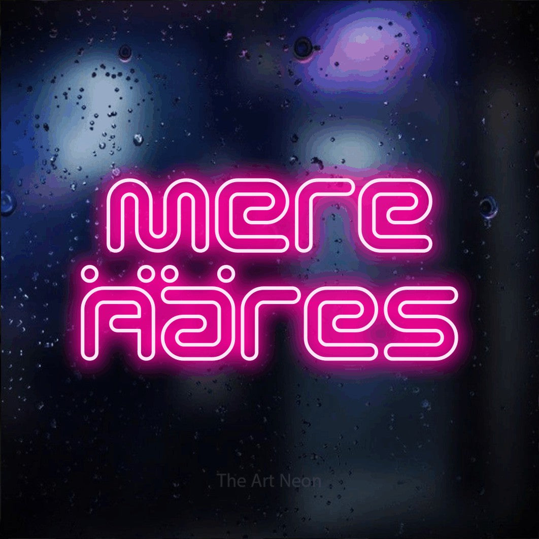 LED neon sign reading “Mere Ääres”, arranged in 2 lines.