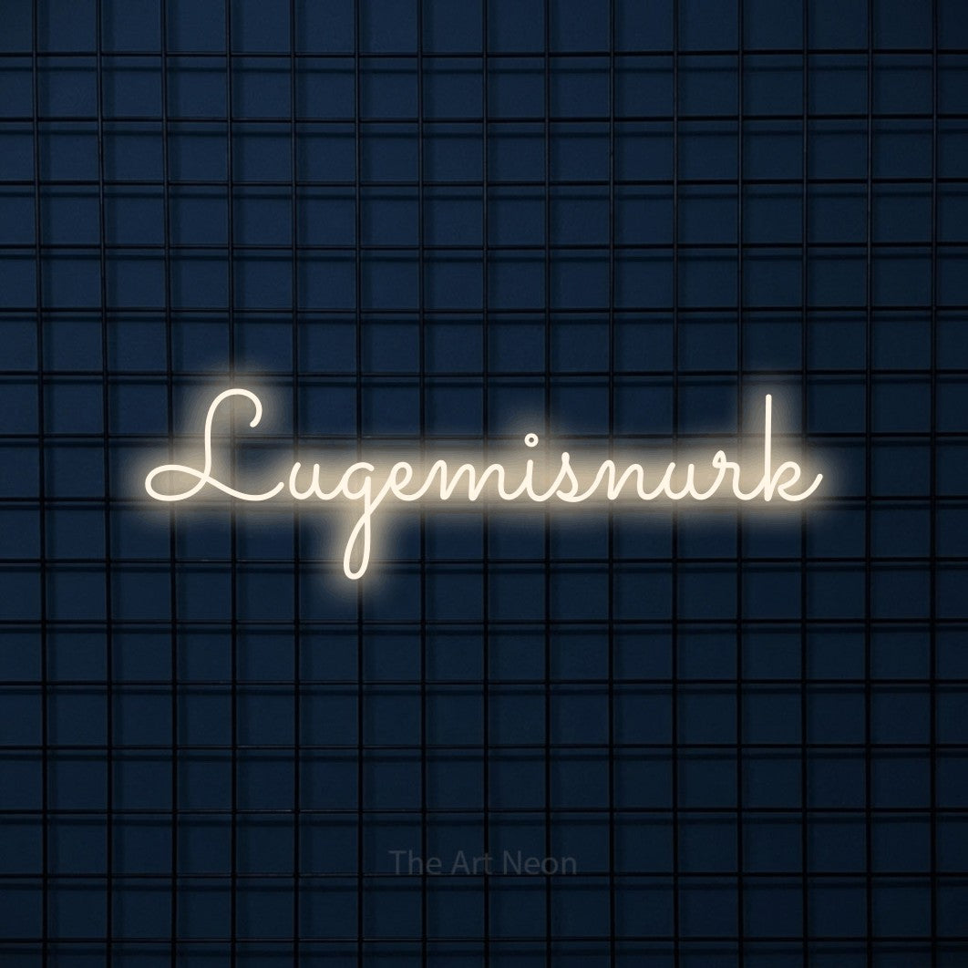 LED neon sign reading “Lugemisnurk”, arranged in a single line.