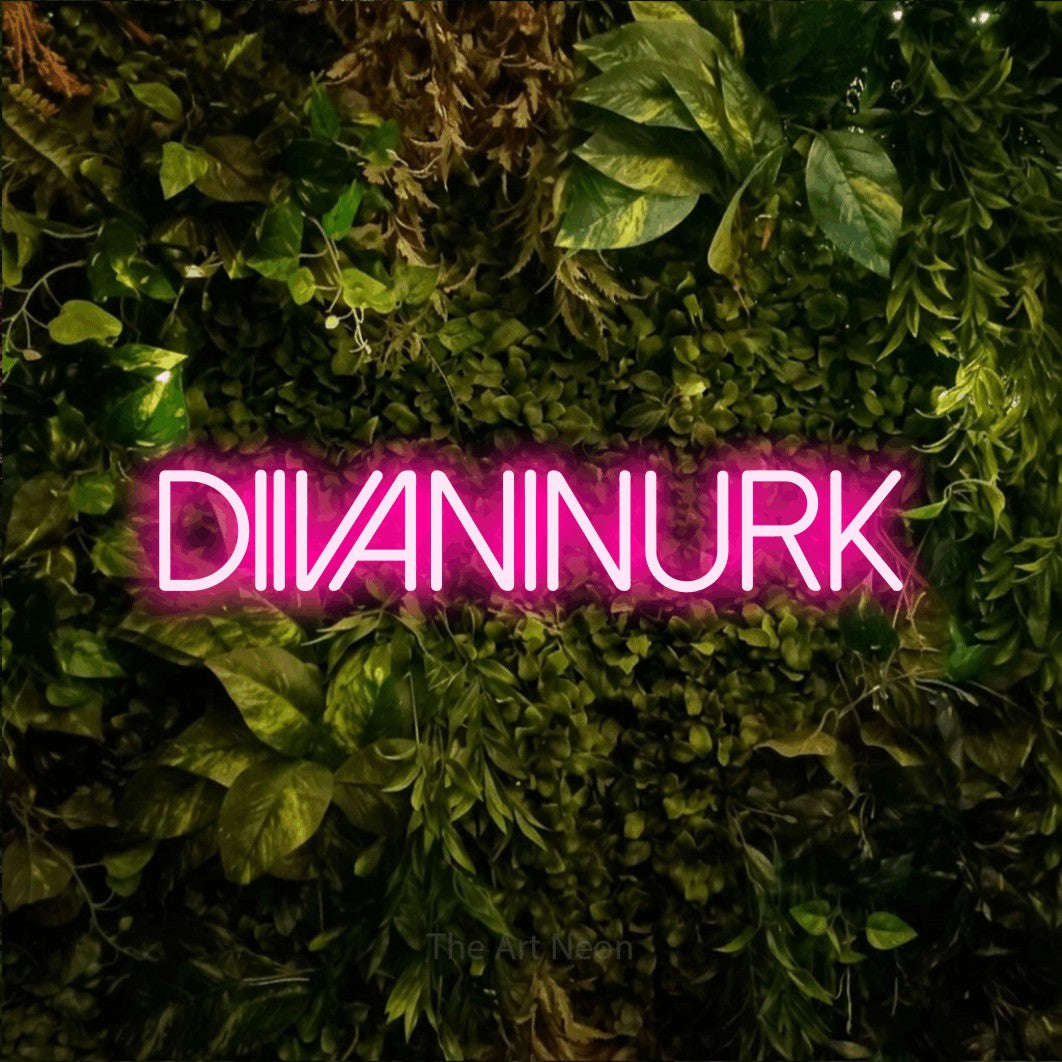 LED neon sign reading “diivaninurk”, arranged in a single line.