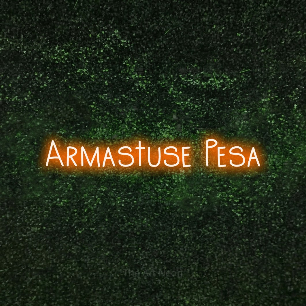 LED neon sign reading “Armastuse Pesa”, arranged in a single line.