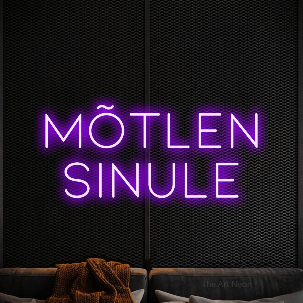 LED neon sign reading “Mõtlen Sinule”, arranged in 2 lines.