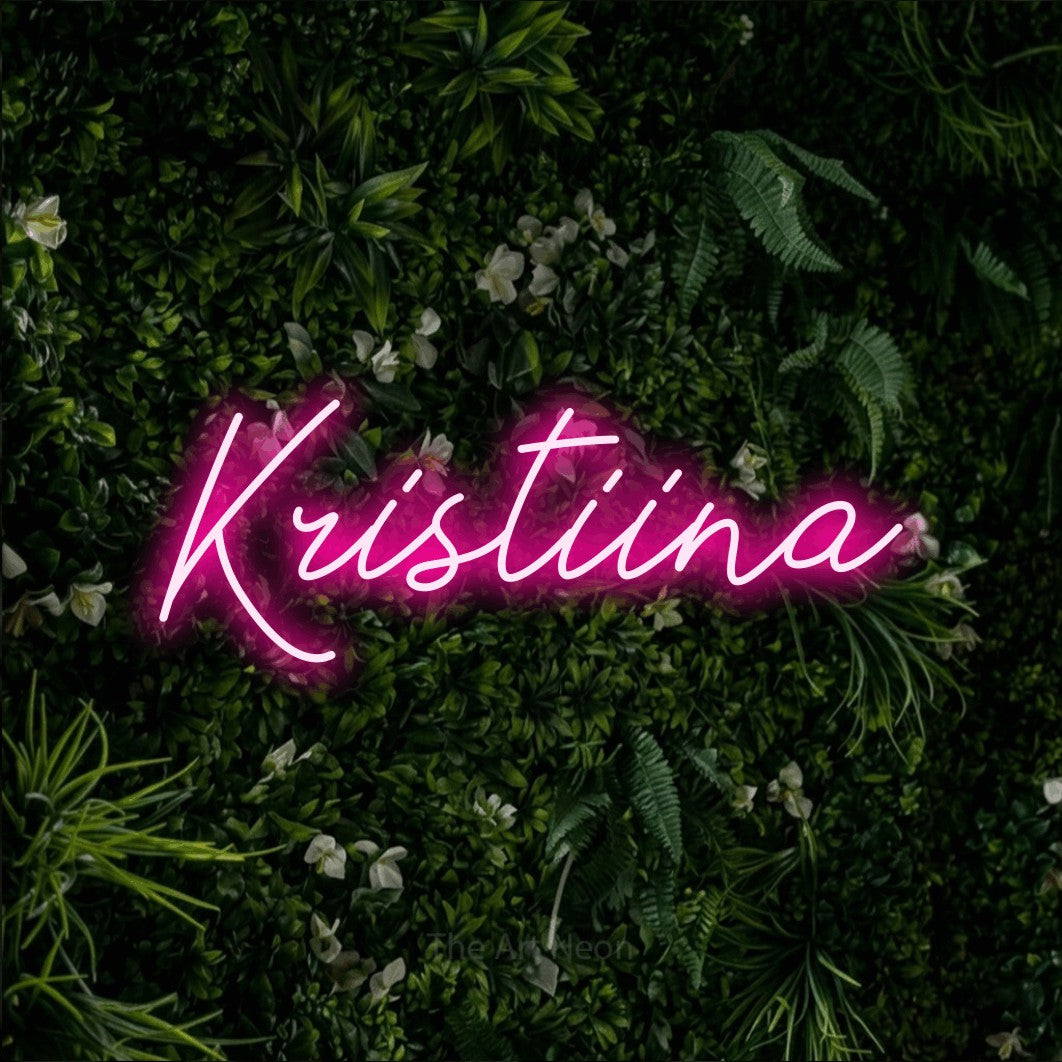 LED neon sign reading “Kristiina”, arranged in a single line.