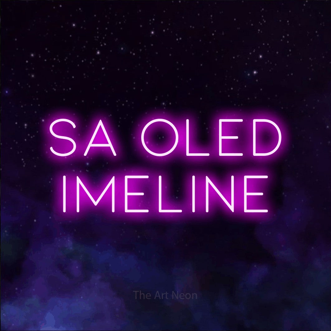 LED neon sign reading “Sa Oled Imeline”, arranged in 2 lines.
