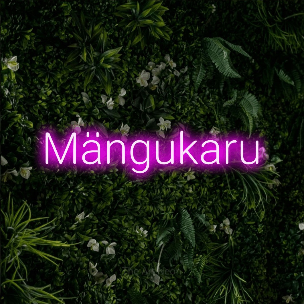LED neon sign reading “Mängukaru”, arranged in a single line.
