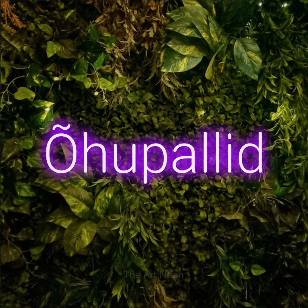 LED neon sign reading “Õhupallid”, arranged in a single line.
