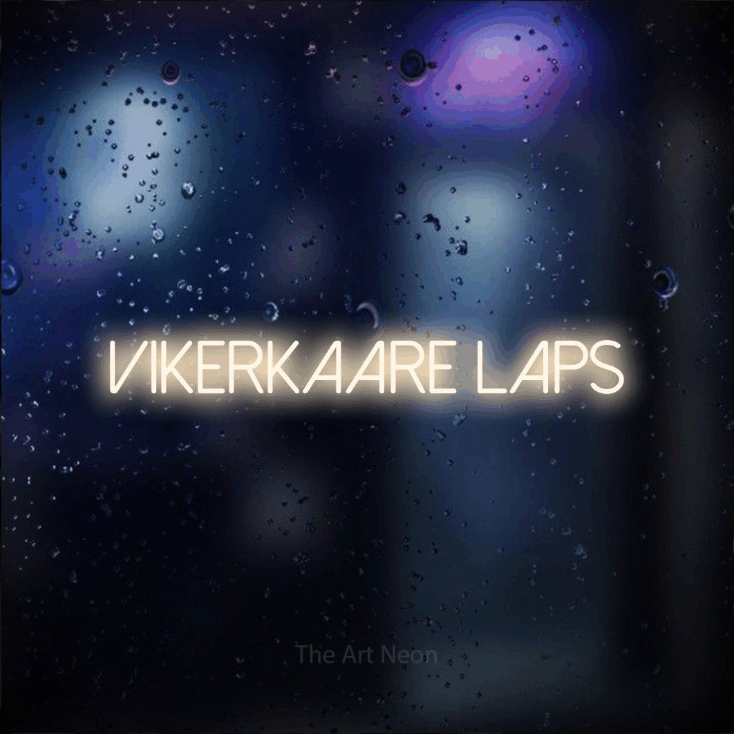 LED neon sign reading “Vikerkaare Laps”, arranged in a single line.