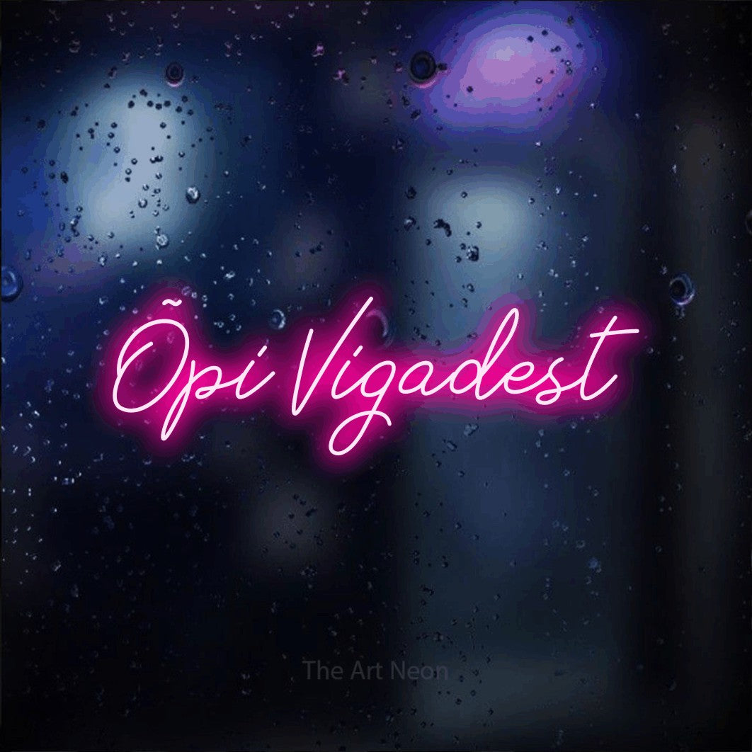 LED neon sign reading “Õpi Vigadest”, arranged in a single line.