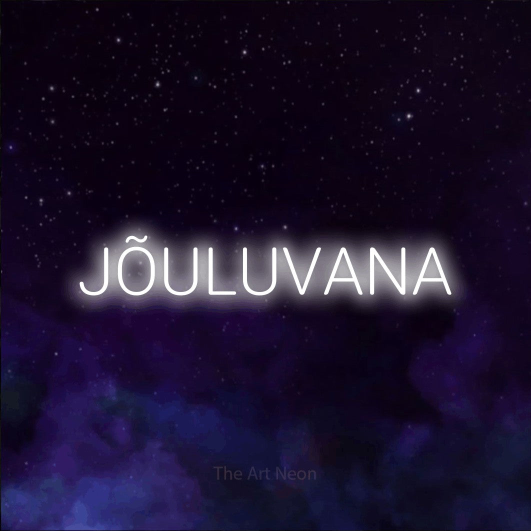 LED neon sign reading “JÕULUVANA”, arranged in a single line.