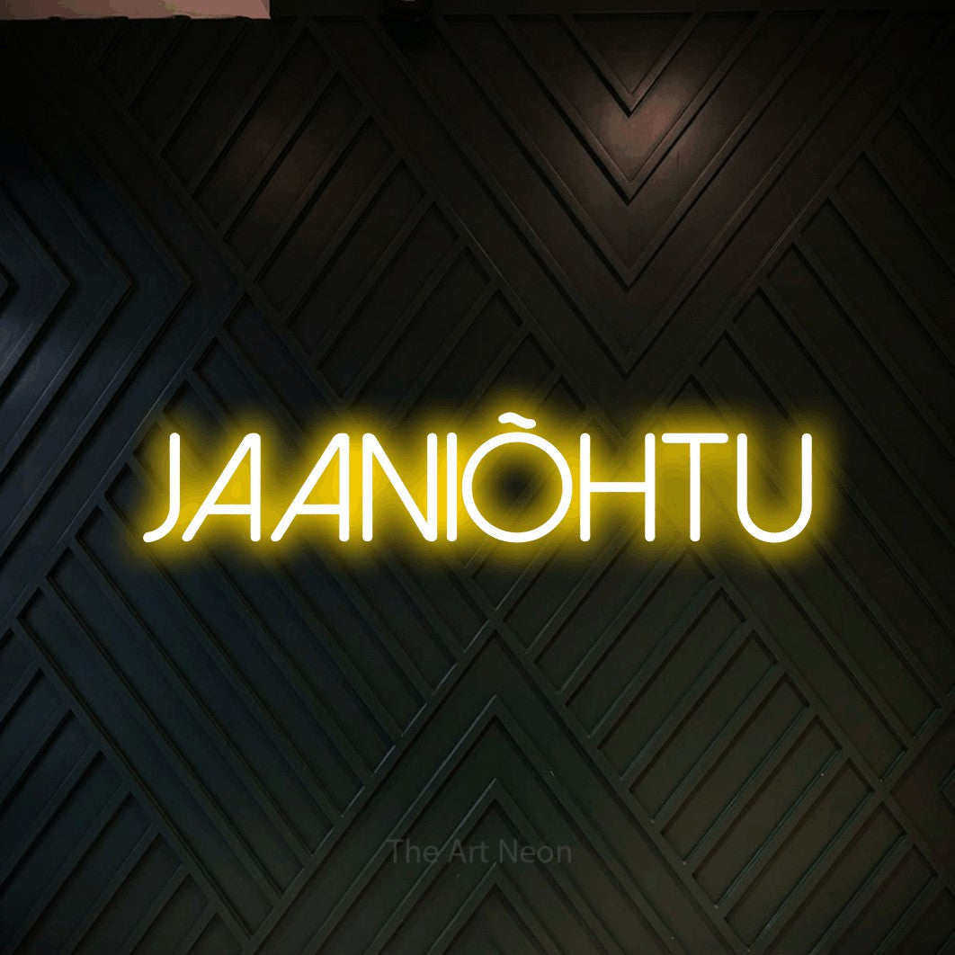 LED neon sign reading “Jaaniõhtu”, arranged in a single line.