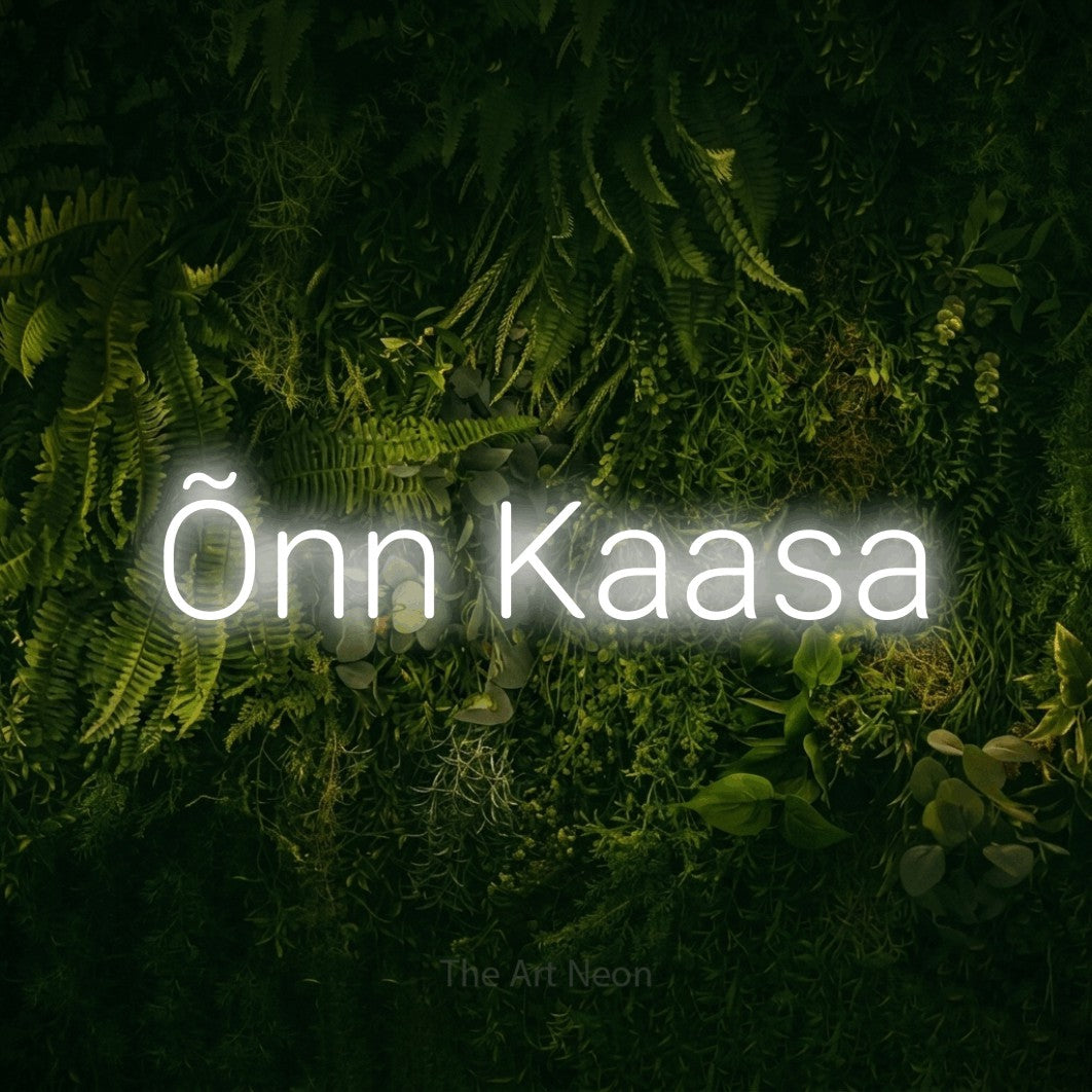 LED neon sign reading “Õnn Kaasa”, arranged in a single line.