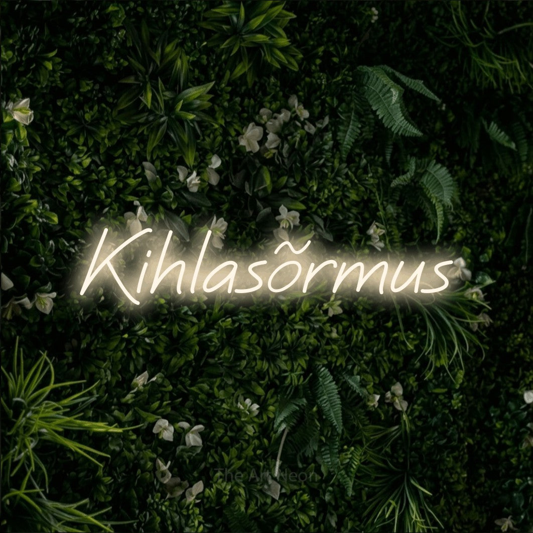 LED neon sign reading “Kihlasõrmus”, arranged in a single line.