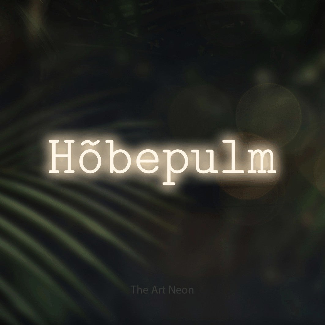 LED neon sign reading “Hõbepulm”, arranged in a single line.
