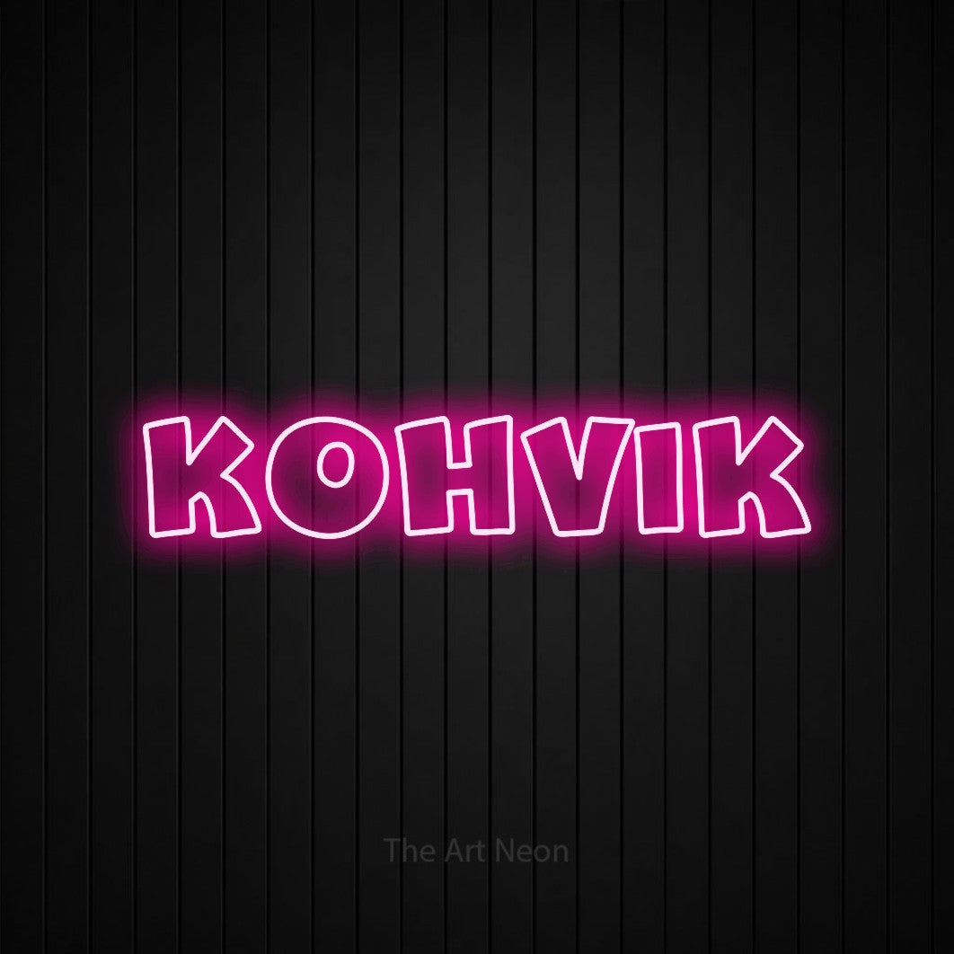LED neon sign reading “Kohvik”, arranged in a single line.