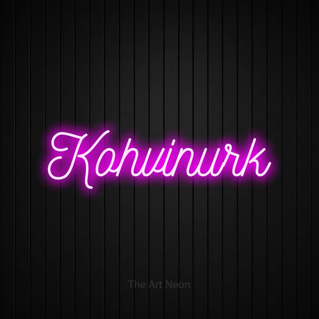 LED neon sign reading “Kohvinurk”, arranged in a single line.