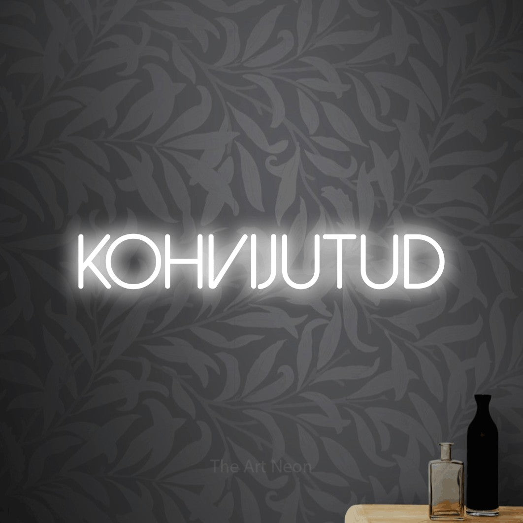LED neon sign reading “Kohvijutud”, arranged in a single line.