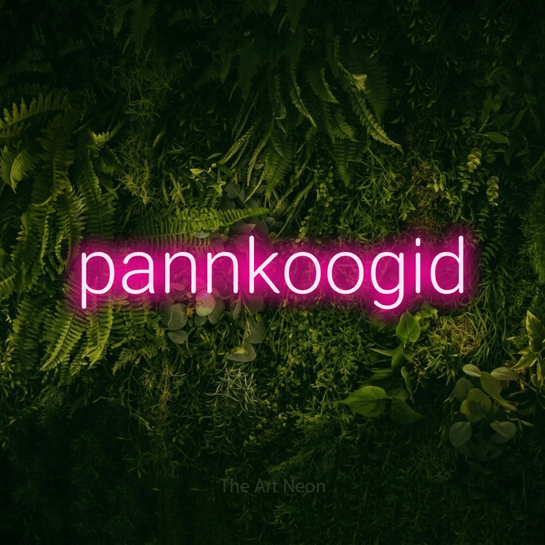 LED neon sign reading “pannkoogid”, arranged in a single line.