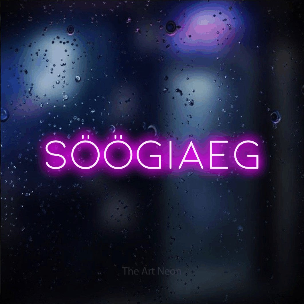 LED neon sign reading “Söögiaeg”, arranged in a single line.