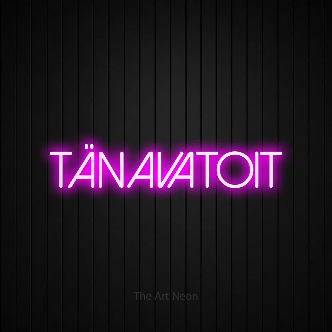 LED neon sign reading “Tänavatoit”, arranged in a single line.