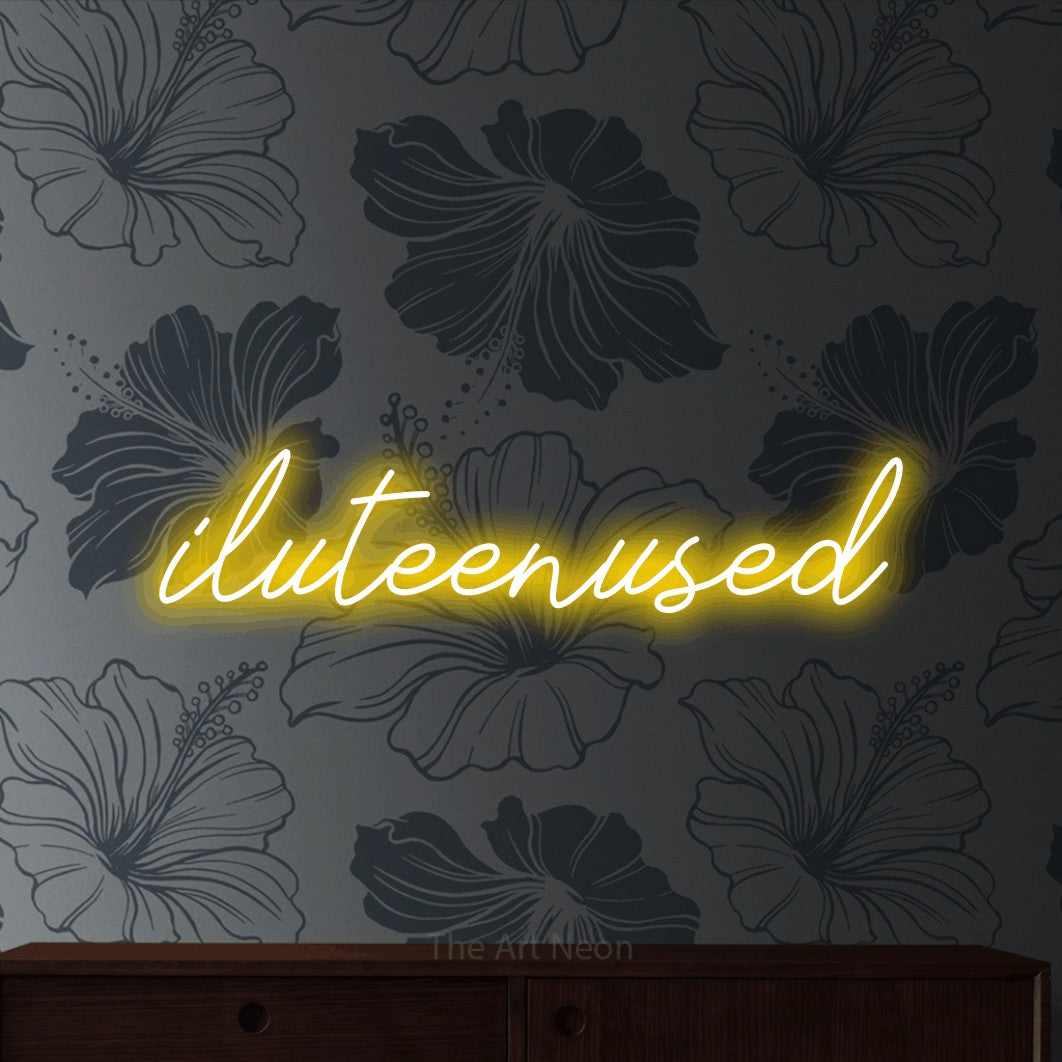 LED neon sign reading “iluteenused”, arranged in a single line.