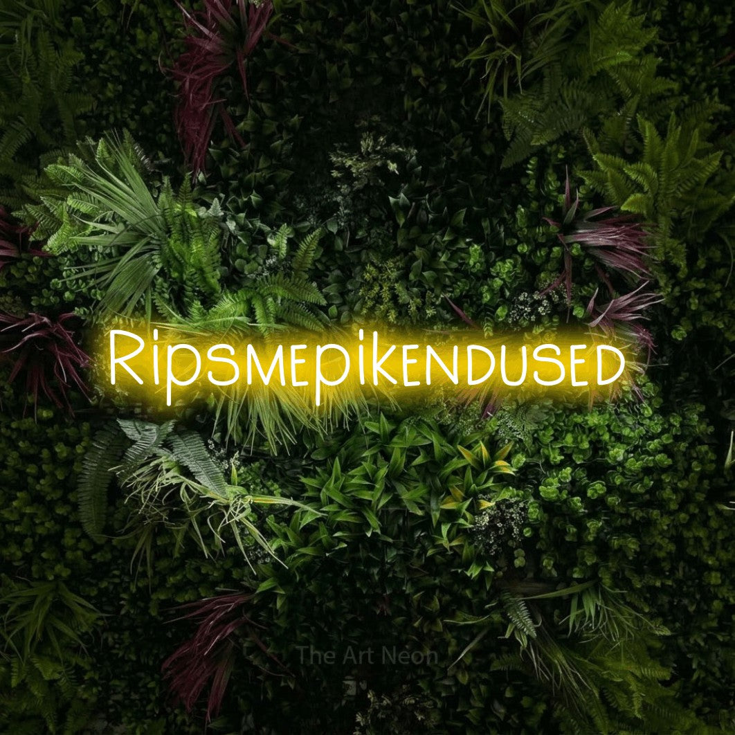 LED neon sign reading “Ripsmepikendused”, arranged in a single line.
