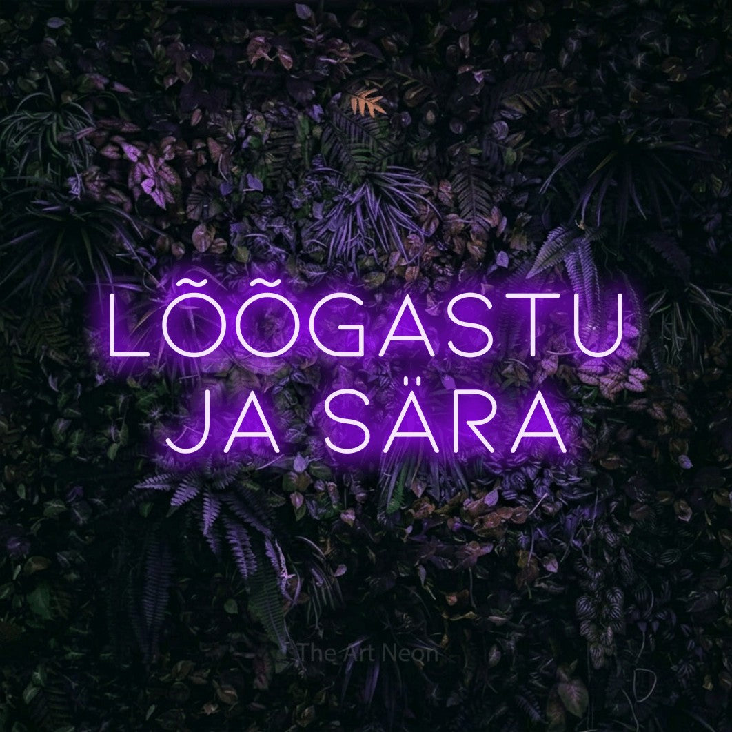 LED neon sign reading “Lõõgastu Ja Sära”, arranged in 2 lines.
