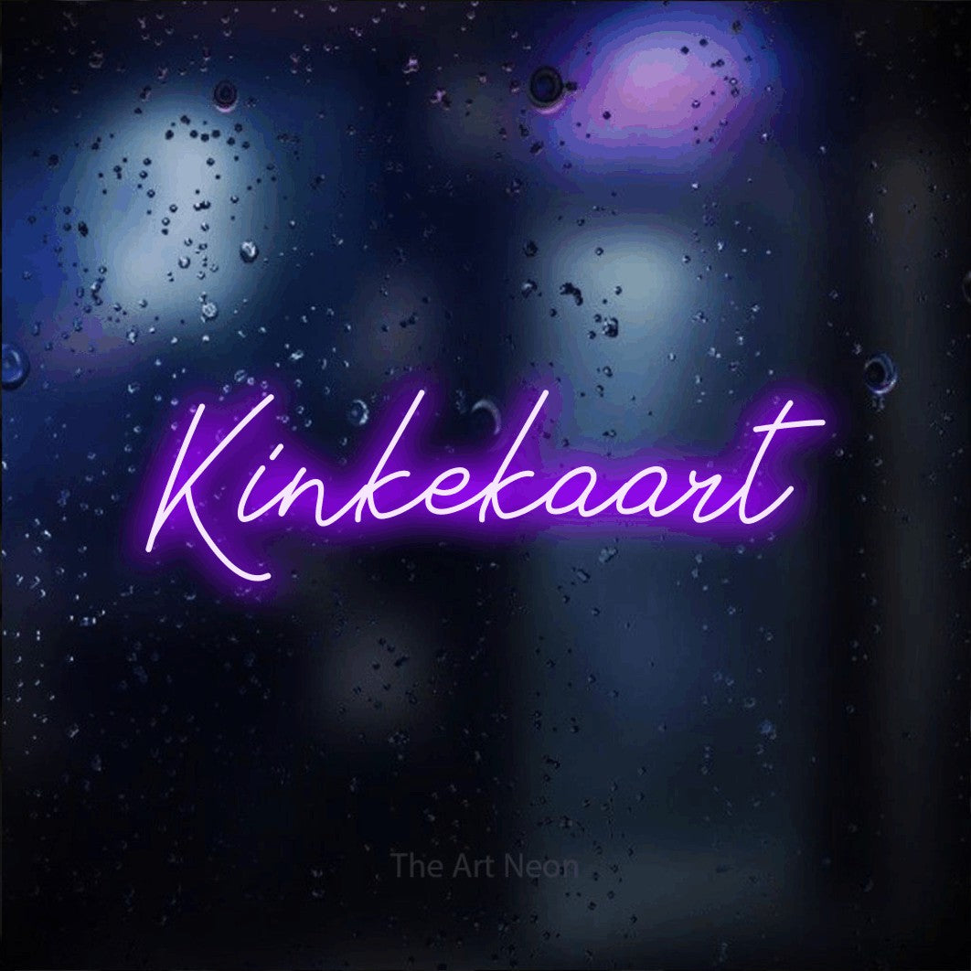 LED neon sign reading “Kinkekaart”, arranged in a single line.