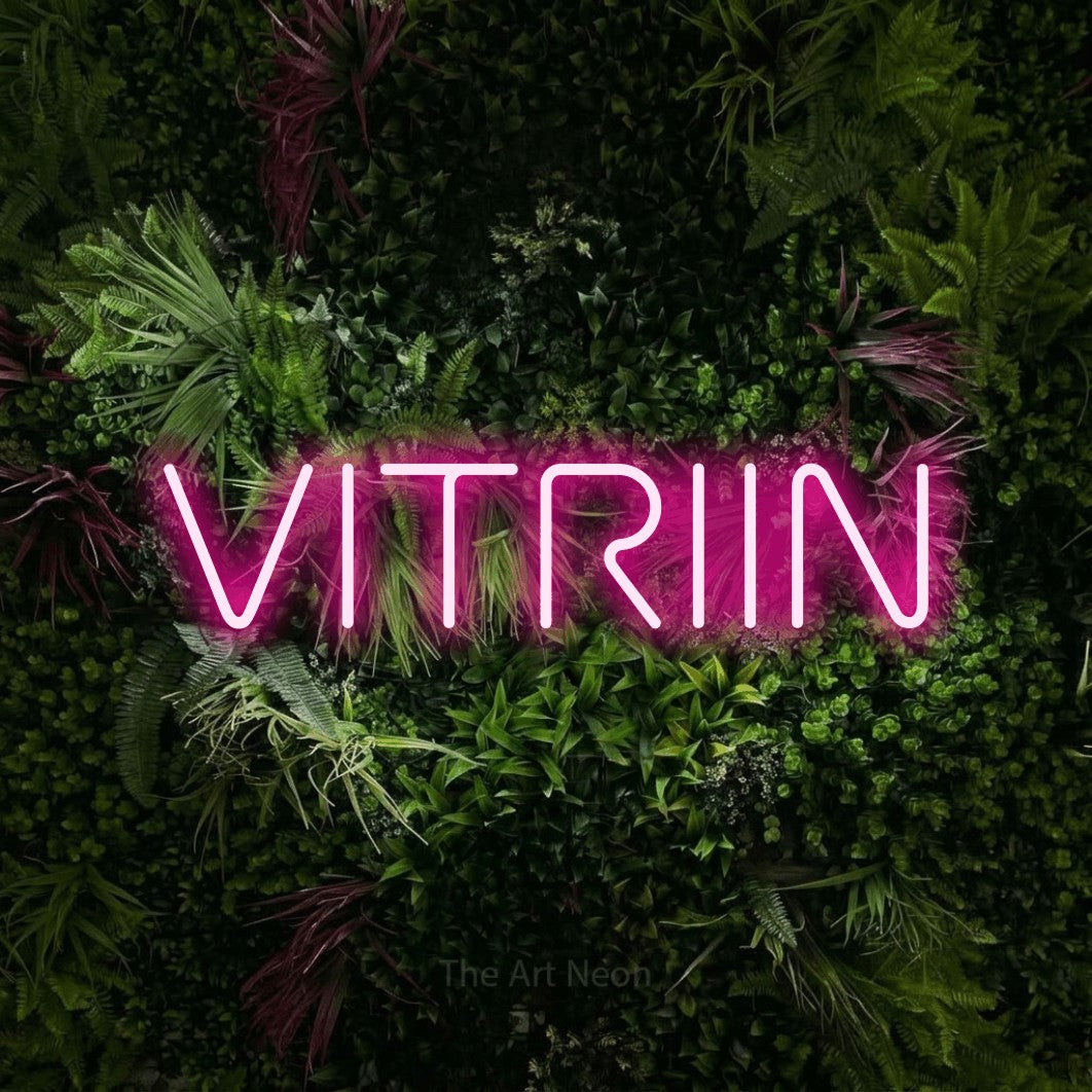 LED neon sign reading “VITRIIN”, arranged in a single line.