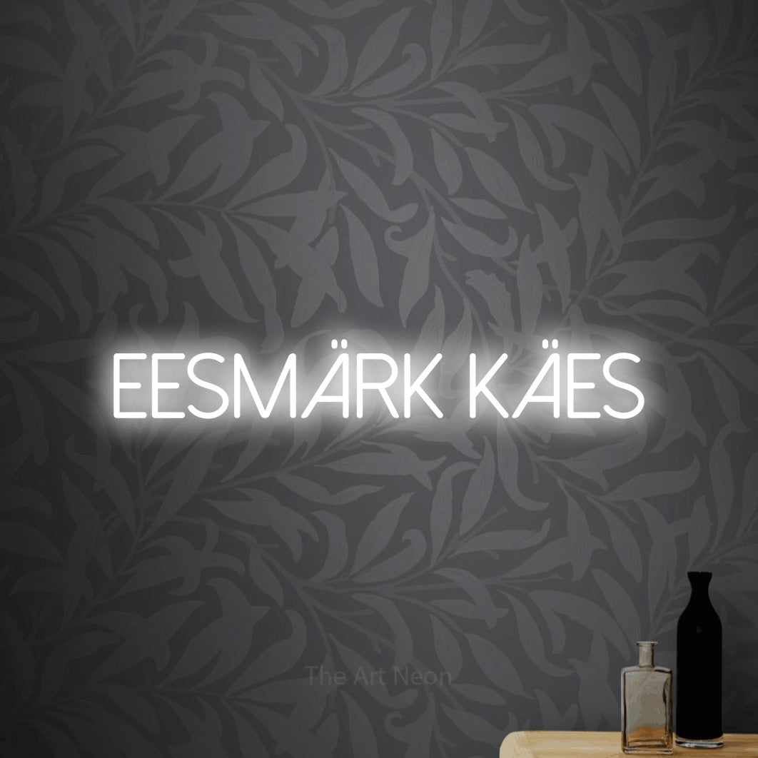 LED neon sign reading “Eesmärk Käes”, arranged in a single line.