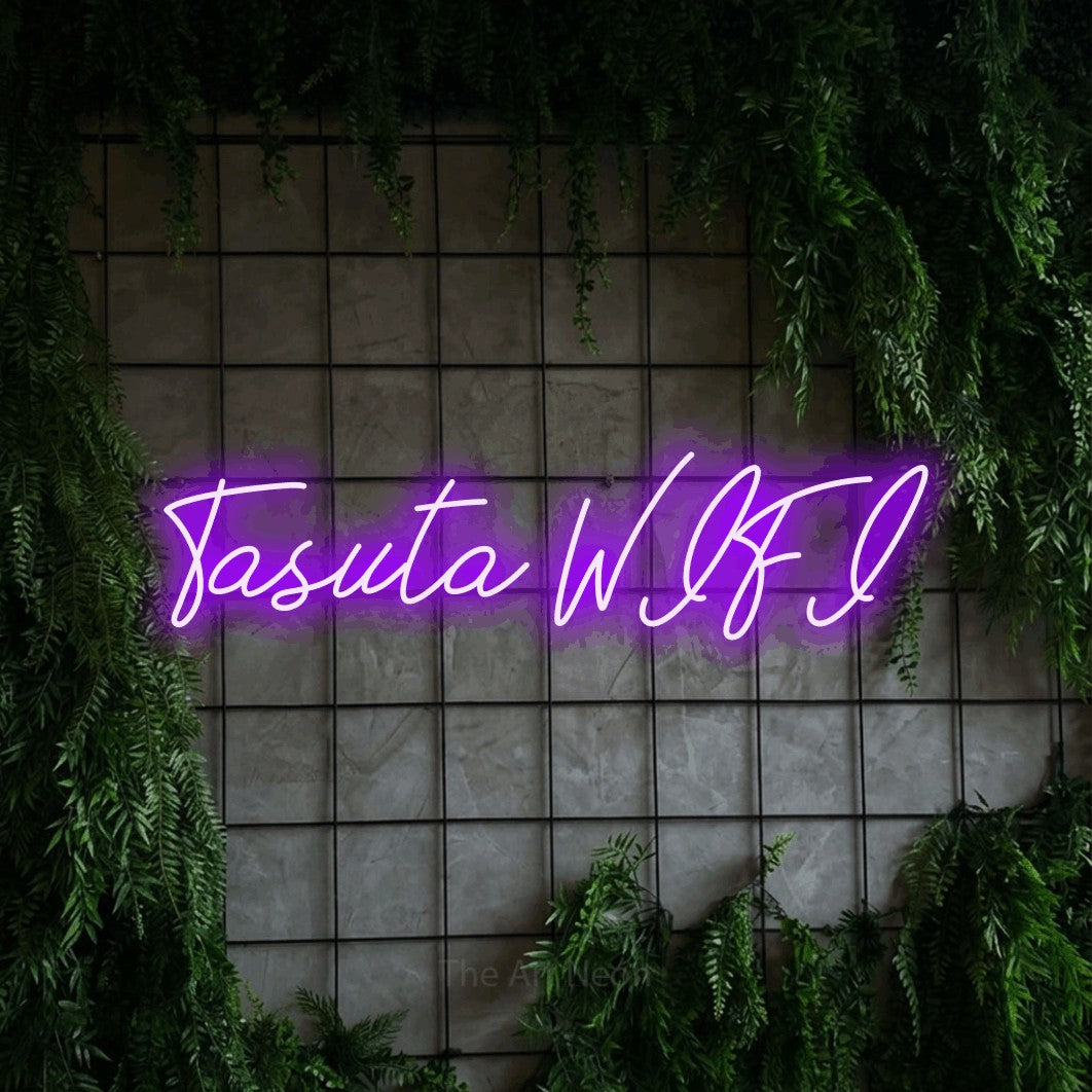LED neon sign reading “Tasuta WIFI”, arranged in a single line.