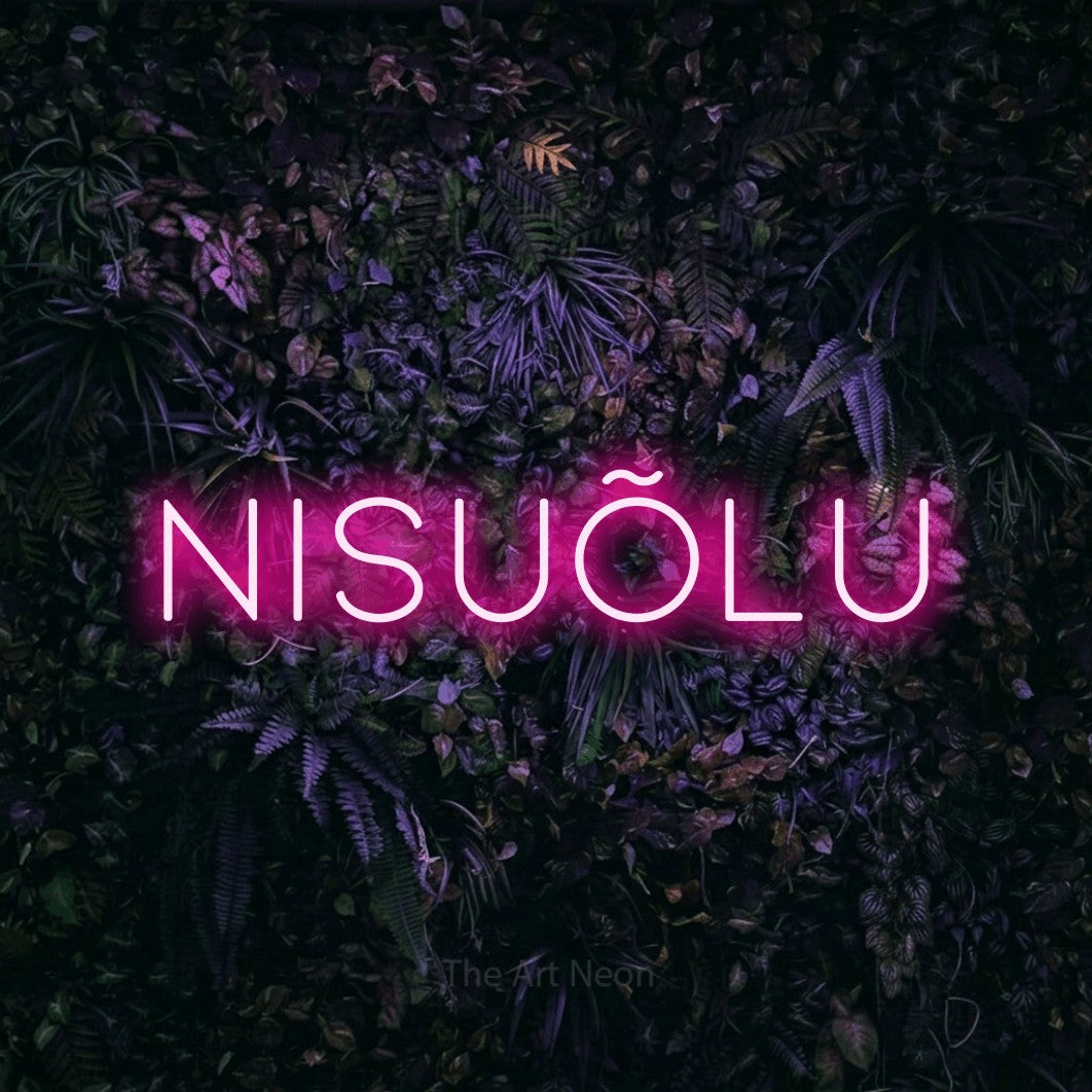 LED neon sign reading “Nisuõlu”, arranged in a single line.