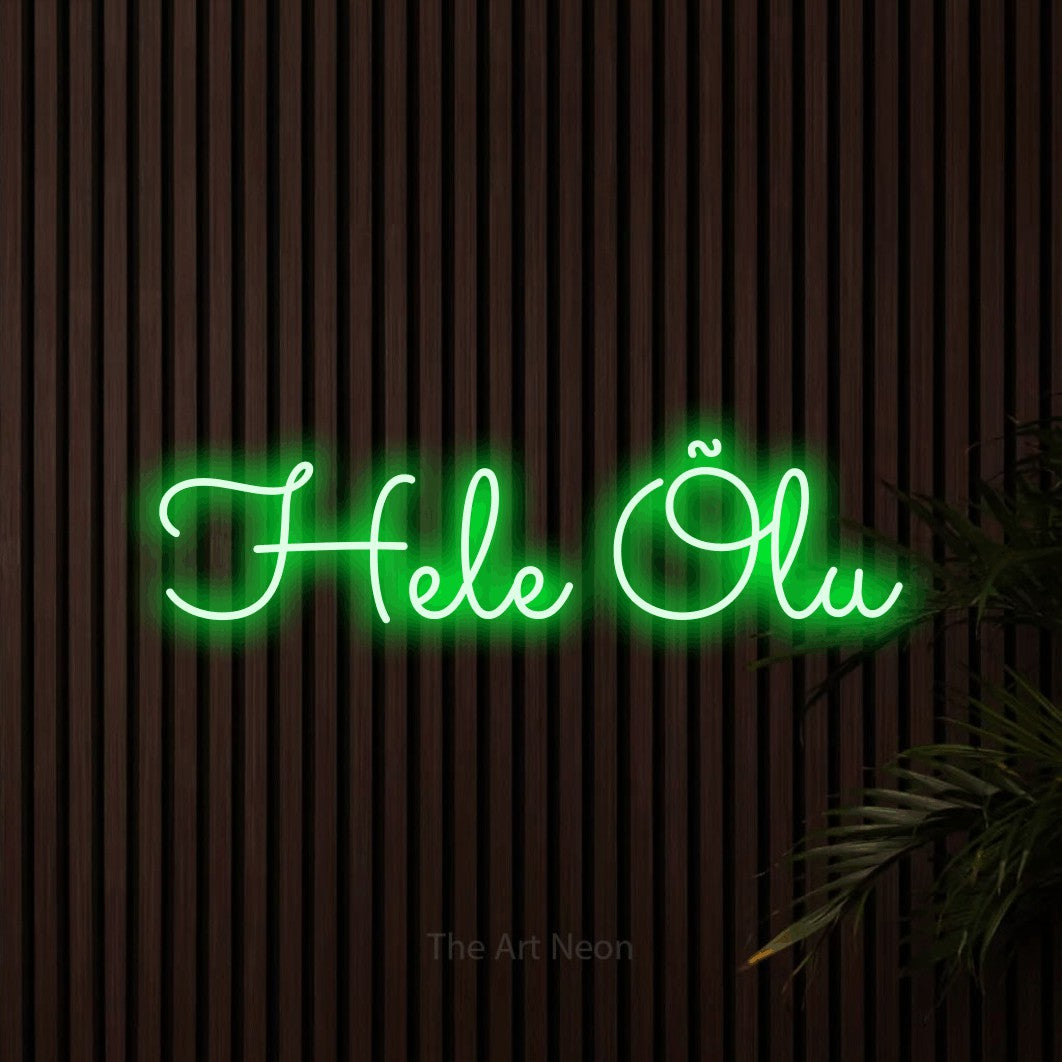 LED neon sign reading “Hele Õlu”, arranged in a single line.