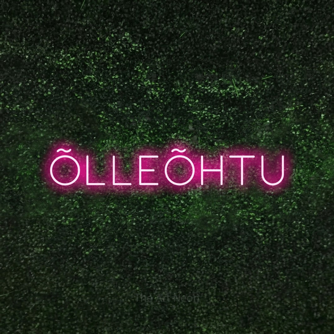 LED neon sign reading “ÕLLEÕHTU”, arranged in a single line.