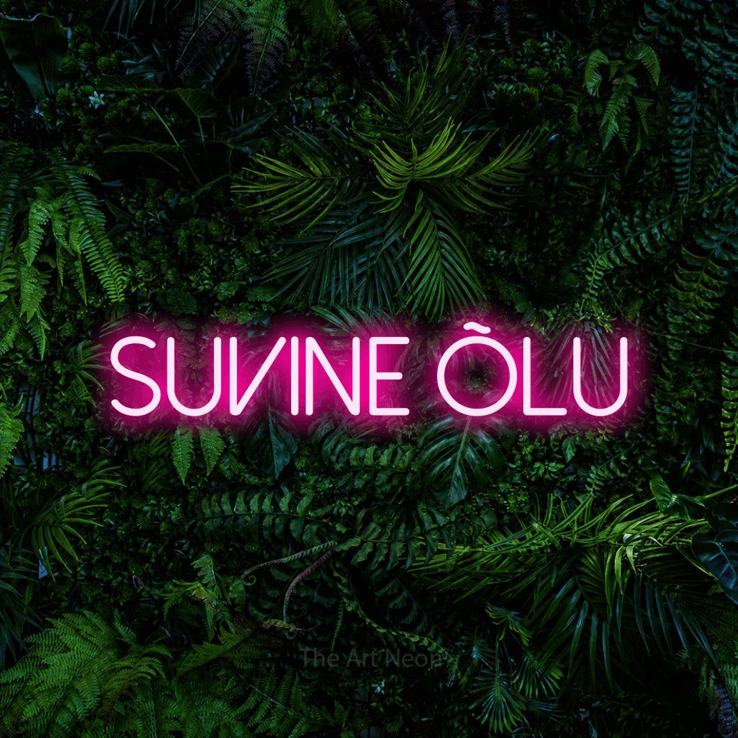 LED neon sign reading “suvine õlu”, arranged in a single line.