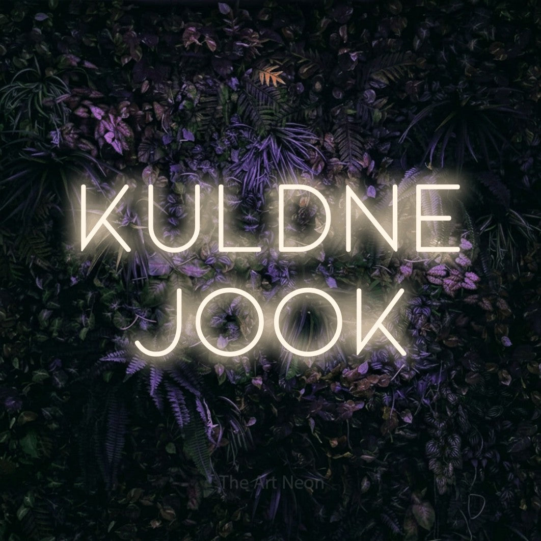 LED neon sign reading “Kuldne Jook”, arranged in two lines.