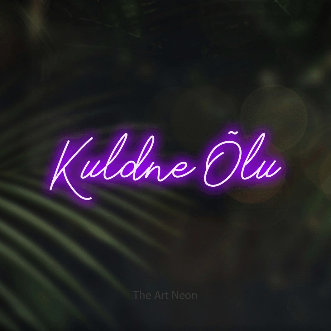 LED neon sign reading “Kuldne Õlu”, arranged in a single line.