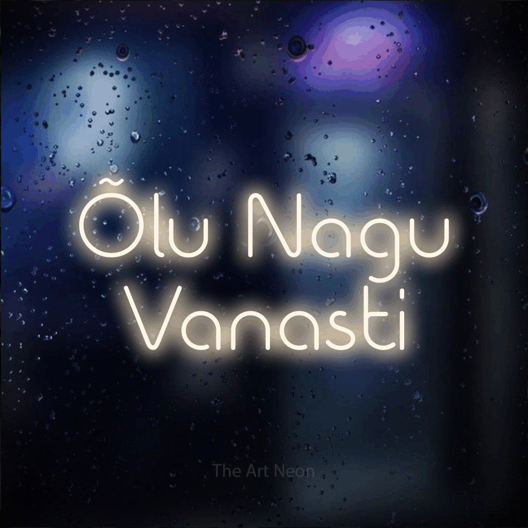 LED neon sign reading “Õlu Nagu Vanasti”, arranged in two lines.