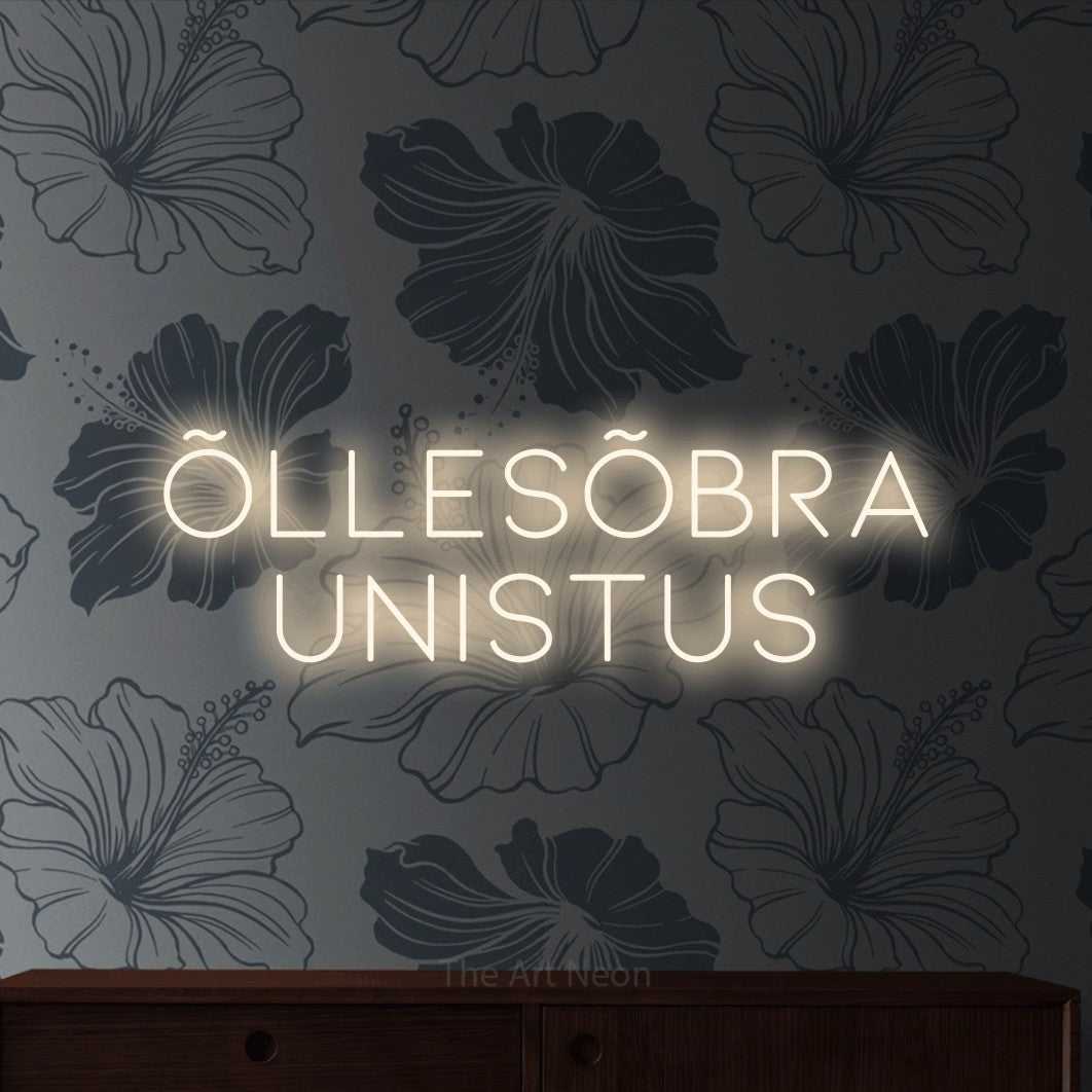 LED neon sign reading “õllesõbra unistus”, arranged in two lines.