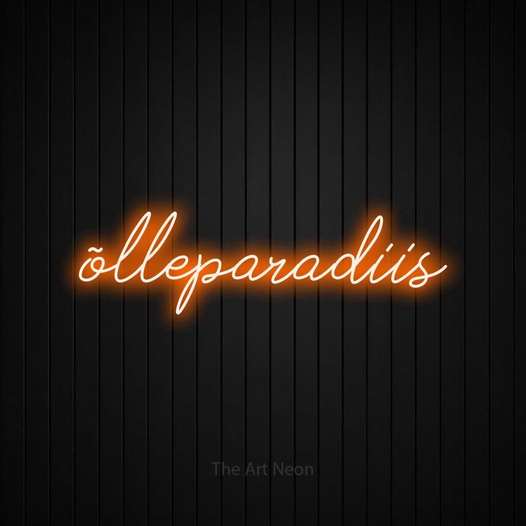 LED neon sign reading “õlleparadiis”, arranged in a single line.