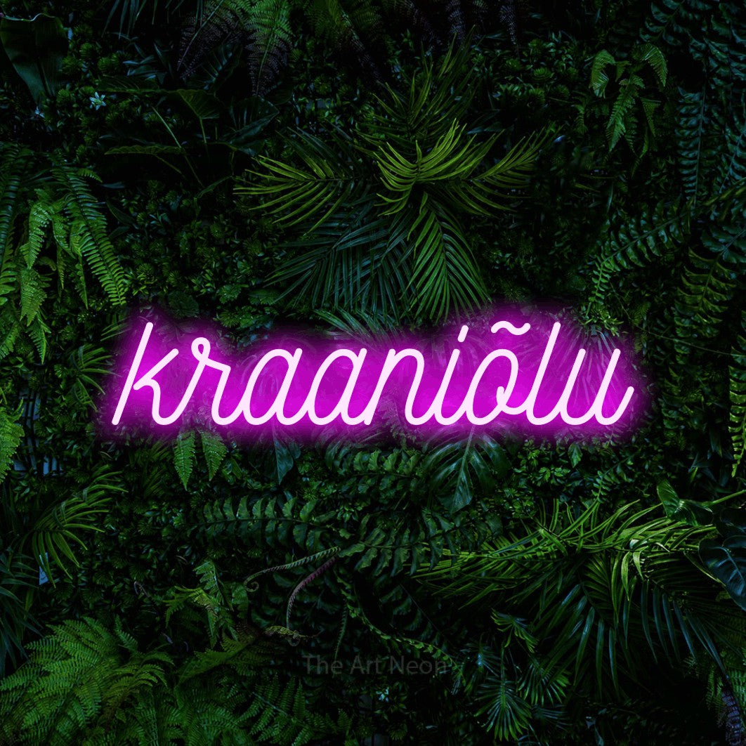 LED neon sign reading “kraaniõlu”, arranged in a single line.