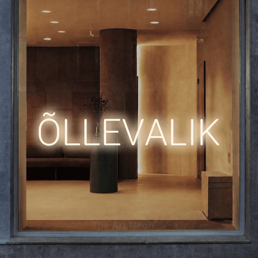 LED neon sign reading “ÕLLEVALIK”, arranged in a single line.