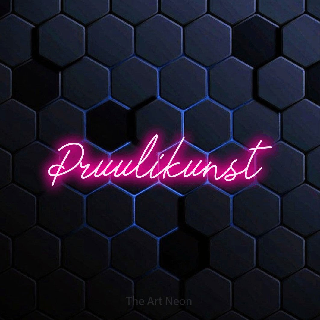 LED neon sign reading “Pruulikunst”, arranged in a single line.