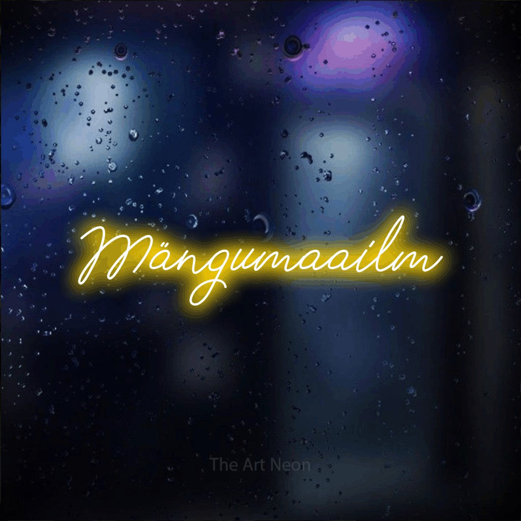 LED neon sign reading “Mängumaailm”, arranged in a single line.