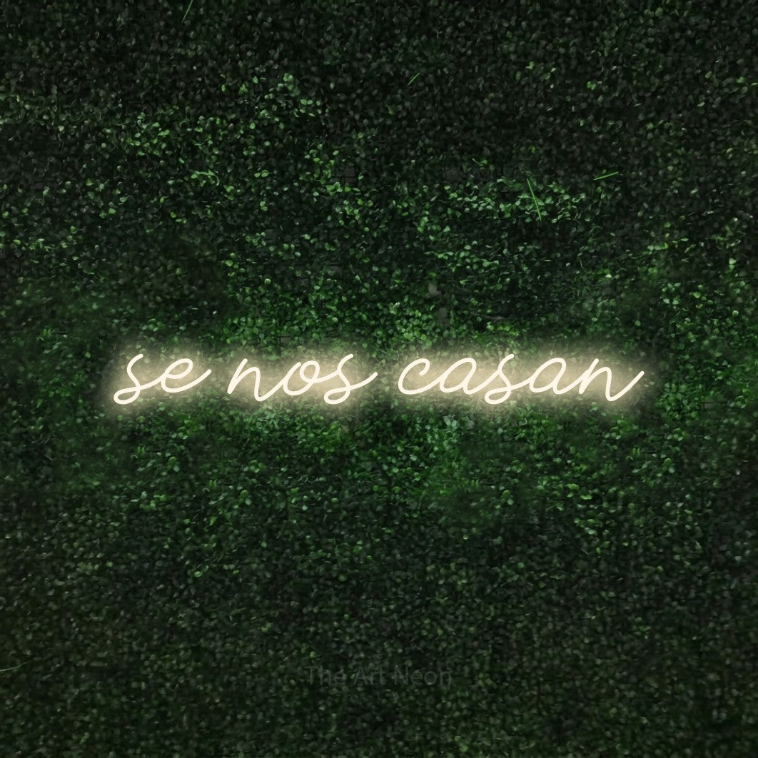 LED neon sign reading “se nos casan”, arranged in a single line.