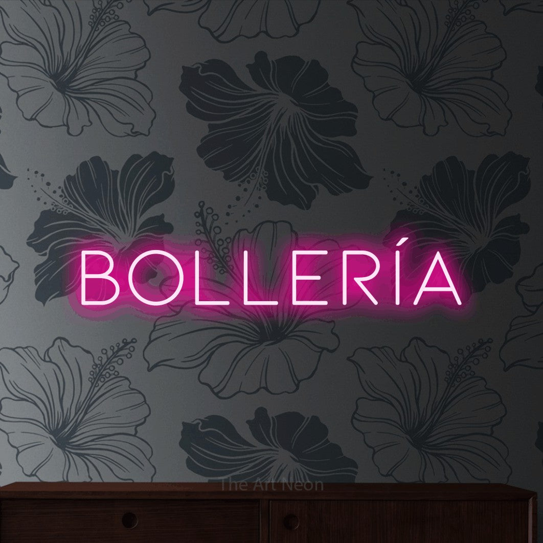 LED neon sign reading “Bollería”, arranged in a single line.