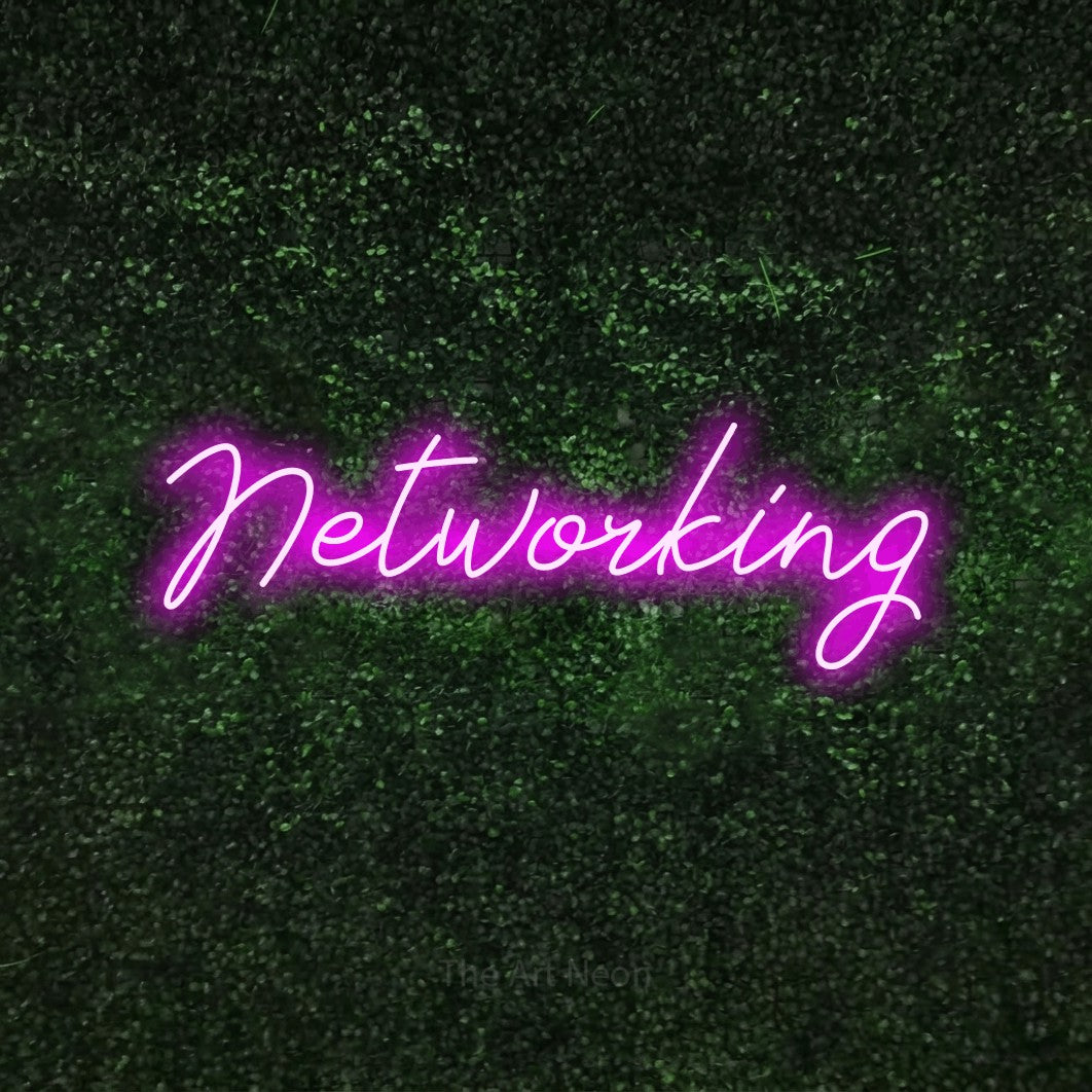 LED neon sign reading “Networking”, arranged in a single line.